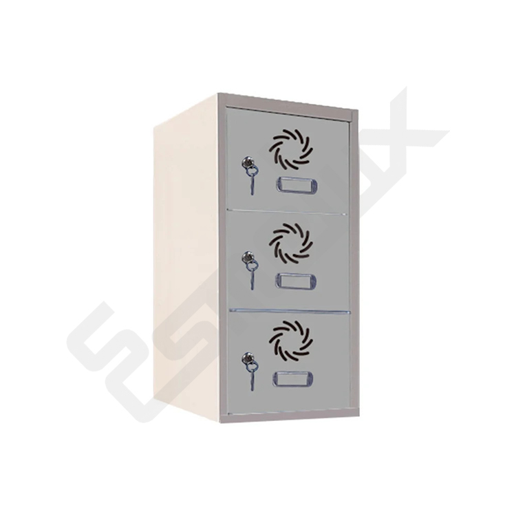 Columna de 690 mm de altura y 3 taquillas